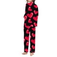 thumbnail image 4 of Xmyrz Valentine's Day Womens Pajama Sets Stylish Recreation Heart Shaped Printed Long Sleeved Pants Set Sleepwear Pj Outfit Sets, 4 of 5