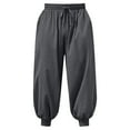 thumbnail image 2 of Sweatpants for Men 2026 Summer Solid Color Pant Casual Elastic Waist Drawstring Trousers Boho Yoga with Pockets Pants, 2 of 9
