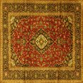 thumbnail image 1 of Ahgly Company Machine Washable Indoor Square Medallion Yellow Traditional Area Rugs, 8' Square, 1 of 4