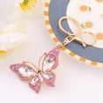 thumbnail image 3 of Metal Fashion Color Rhinestone Hollow Butterfly Shape Keychain Creative Moths Key Chain, 3 of 6