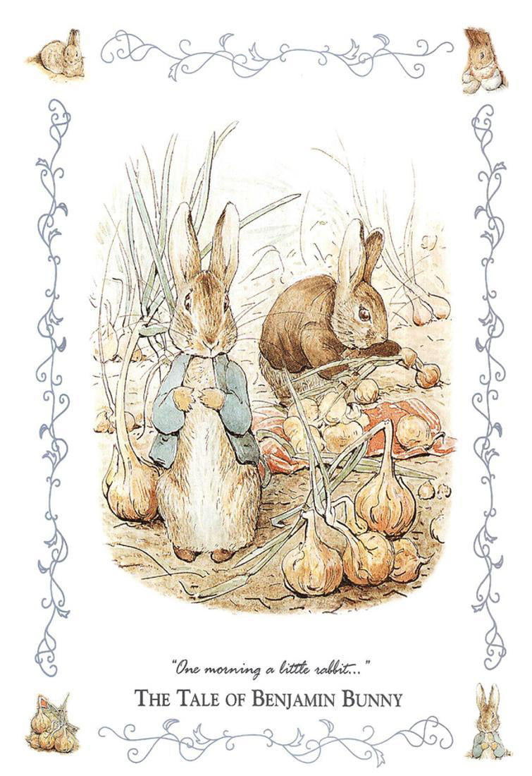 Beatrix Potter Art Print The Tale of Benjamin Bunny 8 x 10 Nursery Wall  Decor
