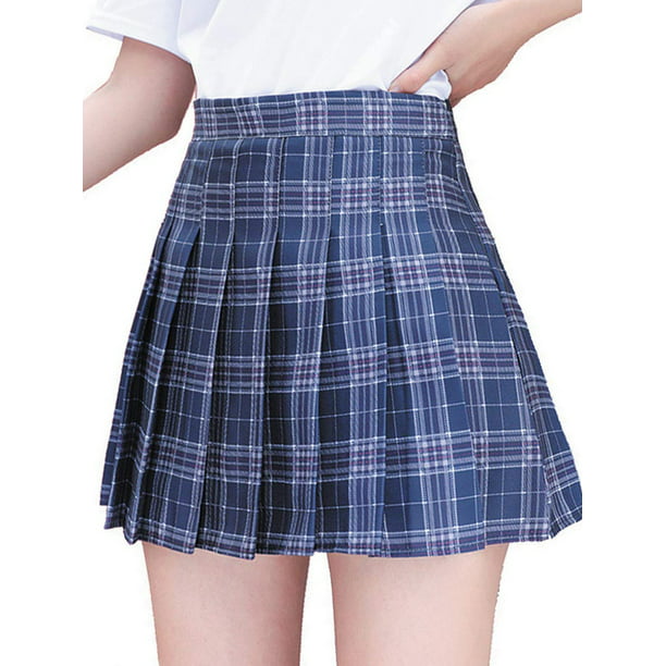 borroso Monarca hielo Woshilaocai Girls High Waisted Pleated School Uniform Skirts With Lining  Shorts - Walmart.com
