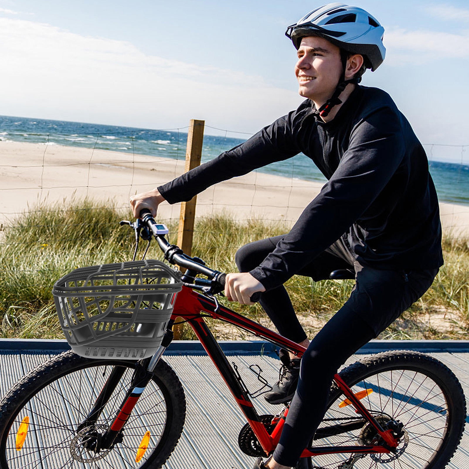 BESTYASH Front Handlebar Bike Basket Accessory, Multiple Color Options for Secure and Convenient Bike Storage