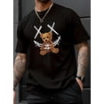 thumbnail image 1 of Men's fashion trend pure cotton round neck casual printed bear T-shirt Tee For Adult, Men, Women, Teen, Teenager, Adolescent,Youth, 1 of 5
