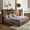 Rustic Brown, variant on VanAcc Full Size Wooden Platform Storage Bed Frame with 51.2" Wood Bookcase Headboard(Brown)