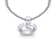 thumbnail image 4 of SuperJeweler O Initial Necklace In Heavy 14 Karat White Gold With Free 18 Inch Cable Chain, For Women, 4 of 6