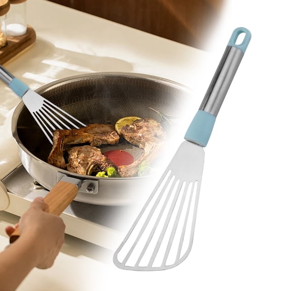 Baking Supplies Top Gadgets for Bakers Fish Spatula Stainless Fish Turner Spatula Slotted Turner Thin Edged Design Kitchen Metal Spatula with Heat Handle Ideal for Turning Flipping Frying