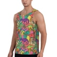 thumbnail image 2 of Xecao Colorful Dinosaur Men's Tank Top Workout Quick Dry Sleeveless Gym Jogging Muscle Shirts Summer Swim Beach Tops, 2 of 9