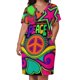 thumbnail image 2 of Vestido de verano para mujer ropa bonita y colorida diseño Hippy Trippy bolsillo suelto color rosa, 2 of 6