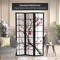 thumbnail image 2 of Oriental Furniture 6 ft. Tall Canvas Cherry Blossom Screen - Black - 3 Panel, 2 of 5