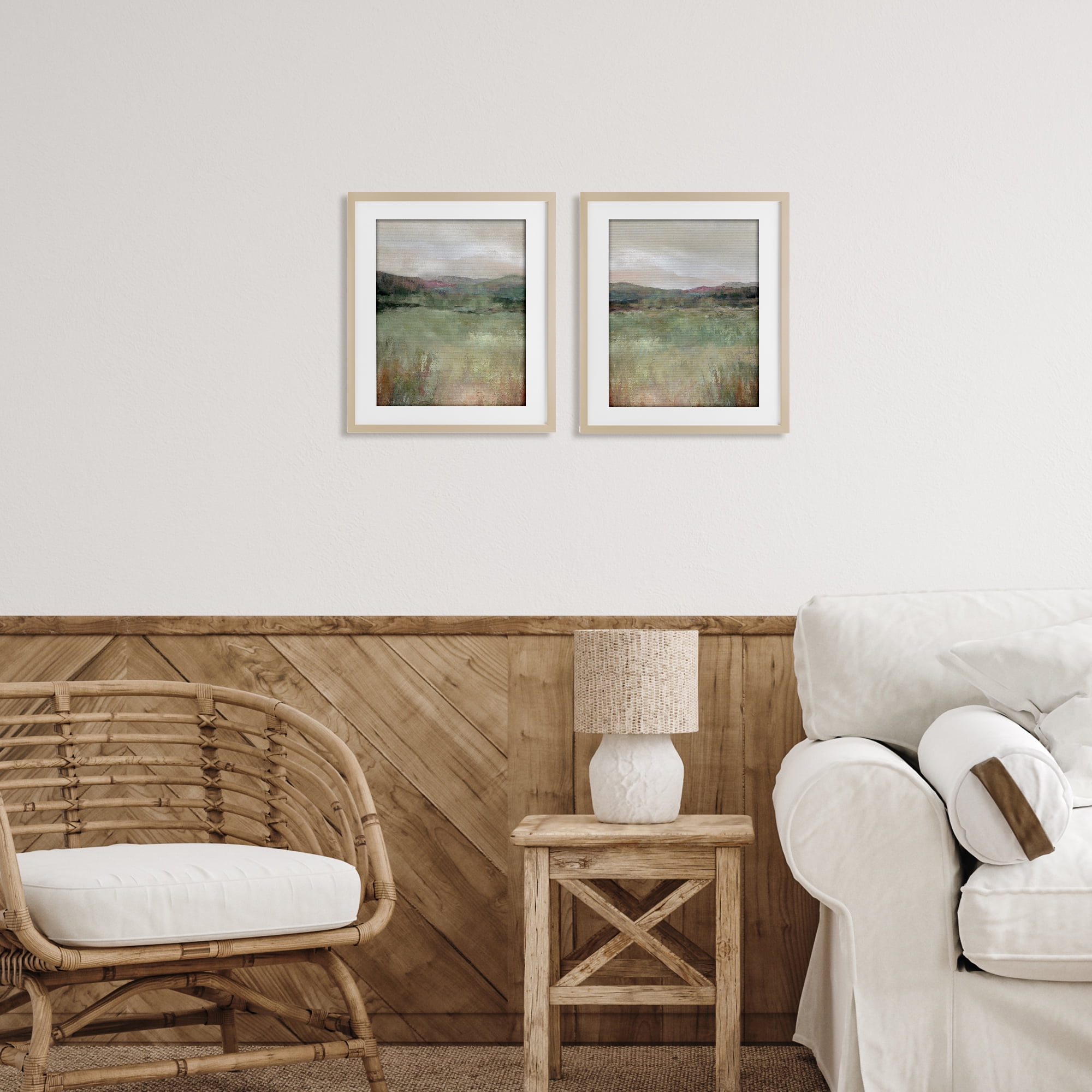 Stupell Industries Muted Glimpse of Spring 2 Piece Birch Framed Print Under Glass Set, design by Carol Robinson