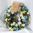 thumbnail image 3 of Corona de rosas para puerta de entrada, corona floral de 40 cm, corona de primavera para todas las estaciones verde y champan, 3 of 9