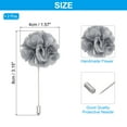 thumbnail image 2 of Uxcell 2Pcs Flower Boutonnieres Pin, Lapel Pin for Men Camellia Flower for Suit Wedding Graduation Anniversary Gray, 2 of 6