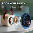 thumbnail image 2 of Mini Karaoke Machine with 2 Wireless Microphones for Kids Adults, Portable Bluetooth Speaker Gift for Girls Toys 4, 5, 6, 7, 8, 10, 12+ Years Old Teens Birthday(Beige), 2 of 18