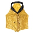 thumbnail image 5 of Zaldita Women's Sequins Blazer Vest Sleeveless Sparkle Jacket Waistcoat Halter Neck Vest for Cocktail Party Gold M, 5 of 7