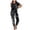 Black, variant on Summer Pajamas for Women Long Tie-Dye Jumpsuit Short Sleeve Womens Loungewear Set,Blue,L
