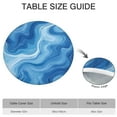 thumbnail image 6 of Blue White Tie Dye Swirl Pattern Round Fitted Tablecloth with Elastic Edge,Dining Table Cover Waterproof,Outdoor Round Tablecloth for Camping,Dining,Indoor and Outdoor, 6 of 7