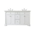 thumbnail image 3 of Elegant Decor Clarence 60" Solid Wood and Metal Double Bathroom Vanity in White, 3 of 8