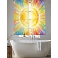 thumbnail image 5 of Colorful Sun Sheer Curtains 2 Panels Set Cartoon Watercolor Red Yellow Blue Sunshine Stars Sheer Window Curtains Light Filtering Rod Pocket Voile Drapes for Bedroom Living Room 52"x63", 5 of 9
