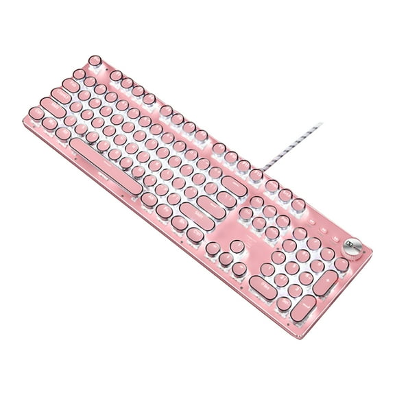 GJX Gaming Keyboard Fashionable LED Backlit Wired Mechanical Gaming Keyboard Pink