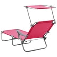 thumbnail image 2 of vidaXL Chaise Longue avec Auvent en Acier Rose, 2 of 5