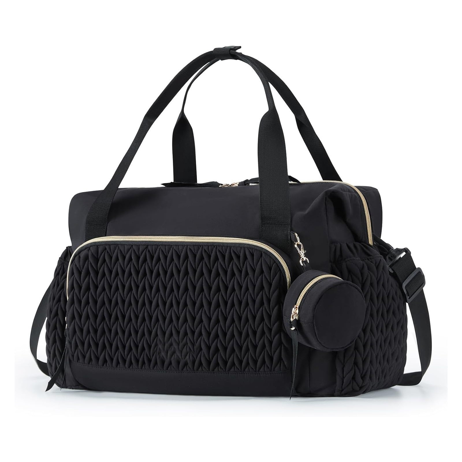 Spacious Diaper Duffel Bag with Detachable Small Storage Pouch for Family Outdoor Trips