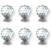 Isaac Jacobs Crystal Knobs Set, Cabinet Knobs with Screws, Drawer Pulls, for Dresser,6, Round Ball 42 MM