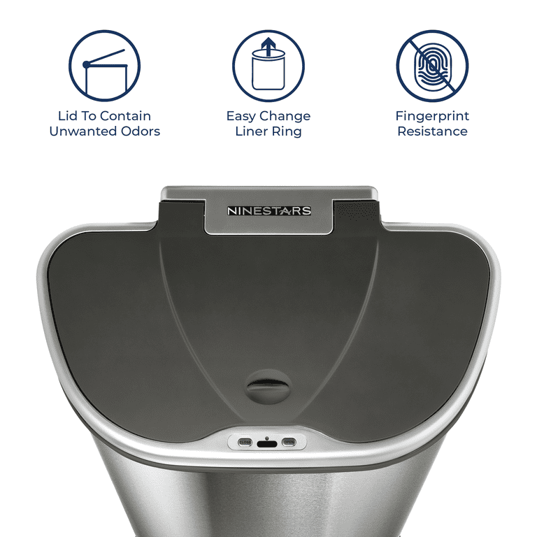 Nine Stars 18.5 gal Stainless Steel Kitchen Trash Can, Automatic