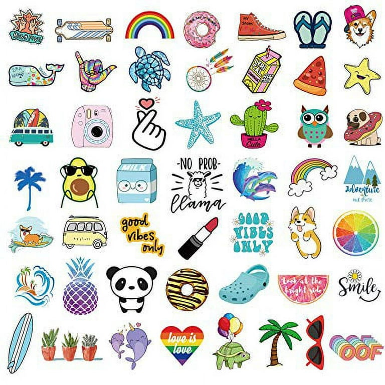 Bekayshad 300 Pcs Water Bottle Stickers for Kids Teens, Vinyl Vsco Waterproof Cute Aesthetic Stickers, Hydroflask Laptop Phone Skateboard Stickers for
