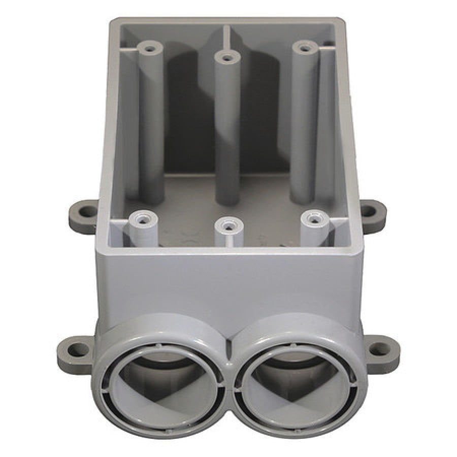 CANTEX 5133540 Weatherproof Box,2Inlet,1/2 in Hub,PVC