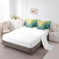 thumbnail image 5 of Manfei Blue Flowers Girl Bedding Comforter Set 7pcs,Spring Garden Queen Bedding Sets Super Cozy,Abstract Oil Painting Queen Sheet Sets,Ultra Soft Home Decor,Reversible, 5 of 8
