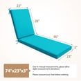 thumbnail image 5 of 74 x 23 x 3 Waterproof Outdoor Chaise Lounge Cushion for Patio Lounge Chair Cushion Replacement, Turquoise Blue, 5 of 8