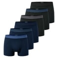 thumbnail image 1 of SCHIESSER Bóxers para hombre, paquete de 6 - «95/5», bañadores, algodón elástico, cintura con logotipo Azul/Negro XL (X-Large), 1 of 7
