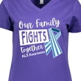 thumbnail image 4 of Inktastic Our Family Fights Together ALS Awareness Women's V-Neck T-Shirt, 4 of 5