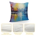 thumbnail image 4 of Fenyluxe Impressionism Fashion Style Dirt-Resistant Throw Pillow Covers for Couch, Sofa, Bed, Living Room, Bedroom Pillow Case Year-Round Use Short Plush 1PC 18x18in, 4 of 5