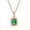 Green, variant on Necklace for Women Multicolor Necklace Color Zircon Single Full Diamond, Adjuster for Crystal Necklace (Platinum Rectangle)