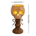 thumbnail image 2 of Rustic Skeleton Tealight Candle Holder, Farmhouse Halloween Skeleton Tea Light Candle & LED Flameless Candle Holders Decor, Fall Tables Centerpieces for Thanksgiving & Halloween Party, 2 of 7