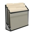 MyOfficeInnovations 3 Compartment Wire Mesh File Organizer Matte Black