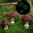 thumbnail image 3 of 3PCS Garden Red Mushroom Decor Glowing Mushrooms Statue in The Garden at Night Yard Pathway Landscape Lawn Halloween Christmas Decorations Plant Pots Accessories Outdoor, 3 of 9