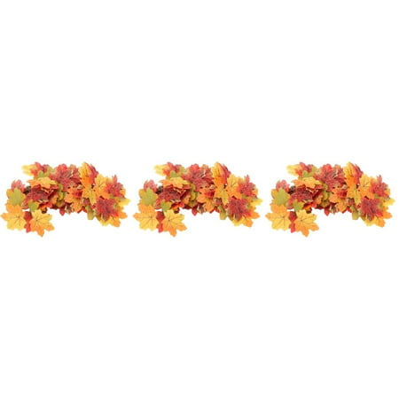 

NUOLUX 3 pcs Simulated Maple Leaf Wreath Adornment Halloween Door Hanging Pendant