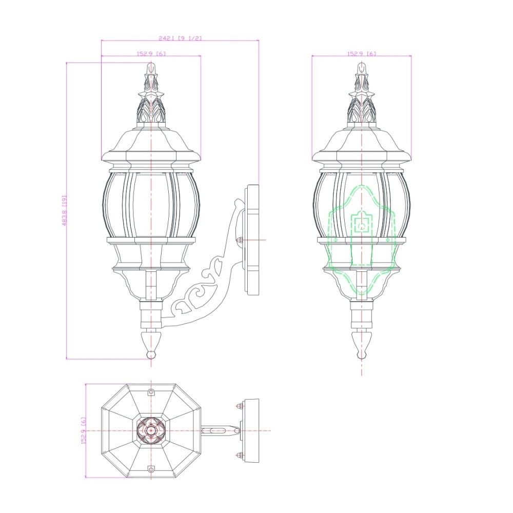 Design House 578666 Canterbury II Integrated LED Outdoor Wall Light, Black