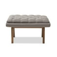thumbnail image 2 of Baxton Studio Annetha Mid-Century Modern Grey Fabric Upholstered Walnut Finished Wood Ottoman, 2 of 7