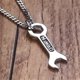 thumbnail image 5 of Herramienta de llave inglesa de acero inoxidable para hombres, joyería colgante de motorista punk, 24 quot; cadena, 11 Feliz Sencillez, 5 of 5