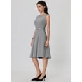 thumbnail image 3 of Vestido Sin Mangas Para Mujer Vestidos De Trabajo Acampanados Y Con Cinturón Y Cremallera Gris XL, 3 of 6