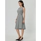 thumbnail image 3 of Vestido Sin Mangas Para Mujer Vestidos De Trabajo Acampanados Y Con Cinturón Y Cremallera Gris XL, 3 of 6