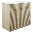 thumbnail image 3 of Modway Render 36" Faux Travertine Bathroom Vanity With Sink in White, 3 of 10