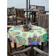 thumbnail image 2 of Outdoor Tablecloth with Umbrella Hole for Patio/Picnic/Party/Camping, Children's Day Waterproof Table Cloth Round Cover Washable, Airplanes Sailing Boats Tree Cartoon Green (Dia 60"), 2 of 8