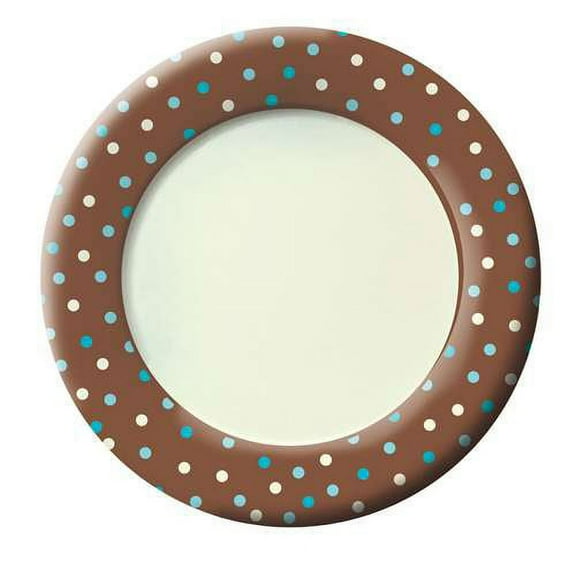 Wedding 'Aqua Polka Dots' Extra Large Paper Plates (8ct)