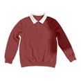 thumbnail image 4 of XIAOCHA Men's Waffle Knit Quarter Zip Sweater Oversized Long Sleeve Polo Neck Pullover Jumper Warm Preppy Daily Sweaters, 4 of 4