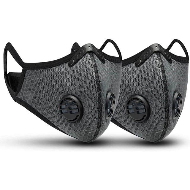 2 máscaras antipolvo deportivas, filtro de carbón activado, reutilizables, transpirables, actividades al aire libre, carpintería, siega y carrera, ciclismo gris ShuxiuWang 8390614784826